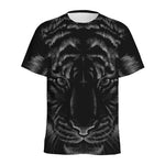 Black Tiger Portrait Print Men's Sports T-Shirt