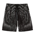 Black Tiger Portrait Print Men's Swim Trunks