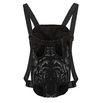 Black Tiger Portrait Print Pet Carrier Backpack