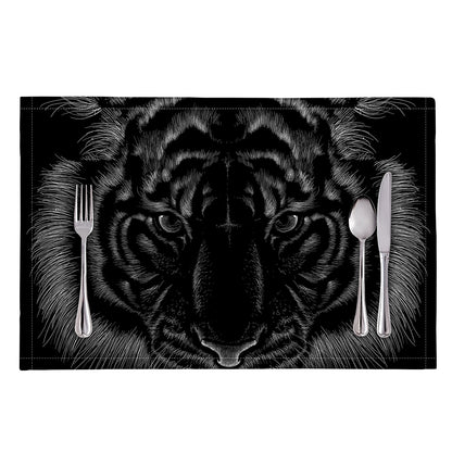Black Tiger Portrait Print Placemat