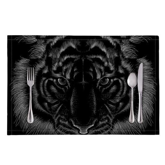 Black Tiger Portrait Print Placemat