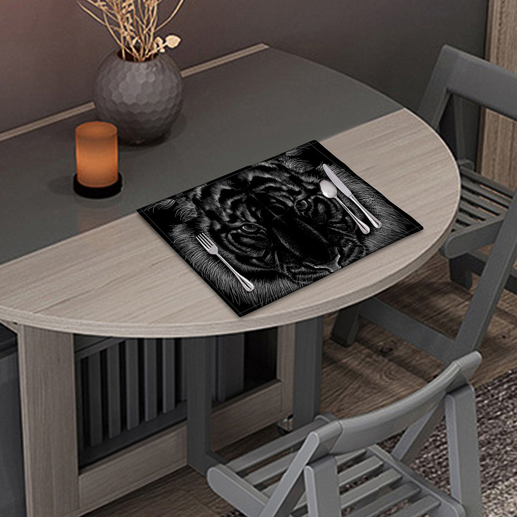 Black Tiger Portrait Print Placemat