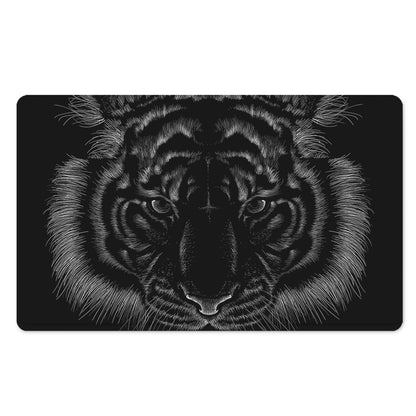 Black Tiger Portrait Print Polyester Doormat