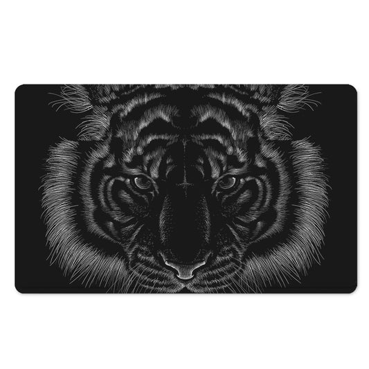 Black Tiger Portrait Print Polyester Doormat