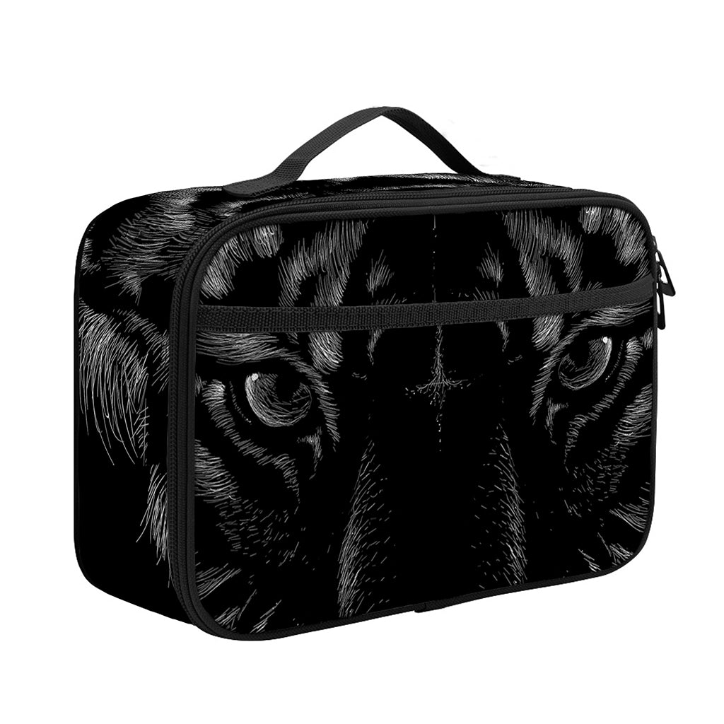 Black Tiger Portrait Print Portable Lunch Bag
