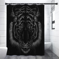 Black Tiger Portrait Print Premium Shower Curtain