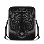 Black Tiger Portrait Print Rectangular Crossbody Bag