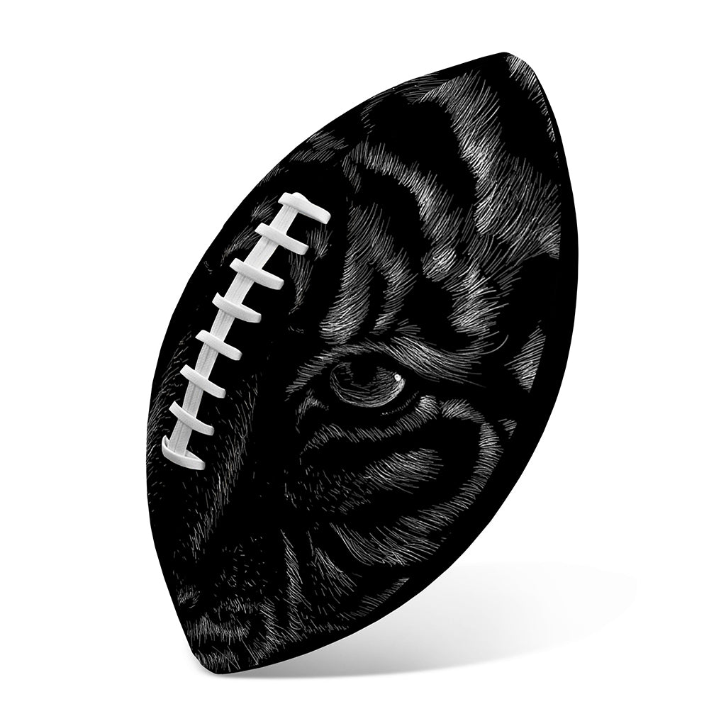 Black Tiger Portrait Print Rugby Ball