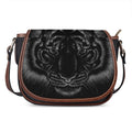 Black Tiger Portrait Print Saddle Bag