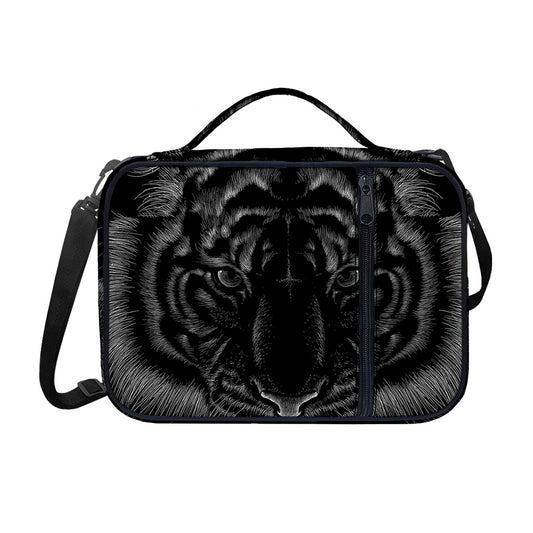 Black Tiger Portrait Print Shoulder Strap Bible Bag