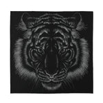 Black Tiger Portrait Print Silk Bandana