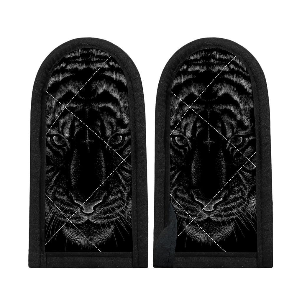 Black Tiger Portrait Print Skillet Handle Cover