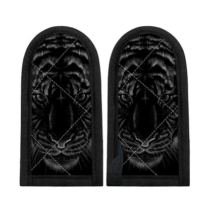 Black Tiger Portrait Print Skillet Handle Cover