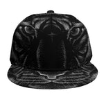 Black Tiger Portrait Print Snapback Cap