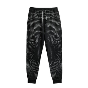 Black Tiger Portrait Print Sweatpants