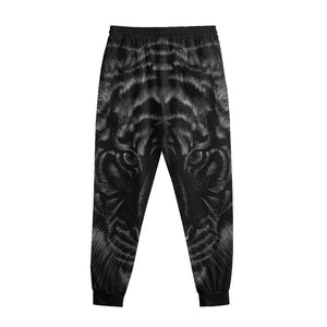 Black Tiger Portrait Print Sweatpants