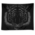Black Tiger Portrait Print Tapestry
