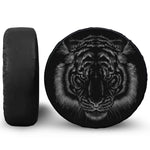 Black Tiger Portrait Print Tire Cover