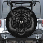 Black Tiger Portrait Print Tire Cover With Camera Hole