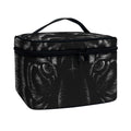 Black Tiger Portrait Print Travel Makeup Bag