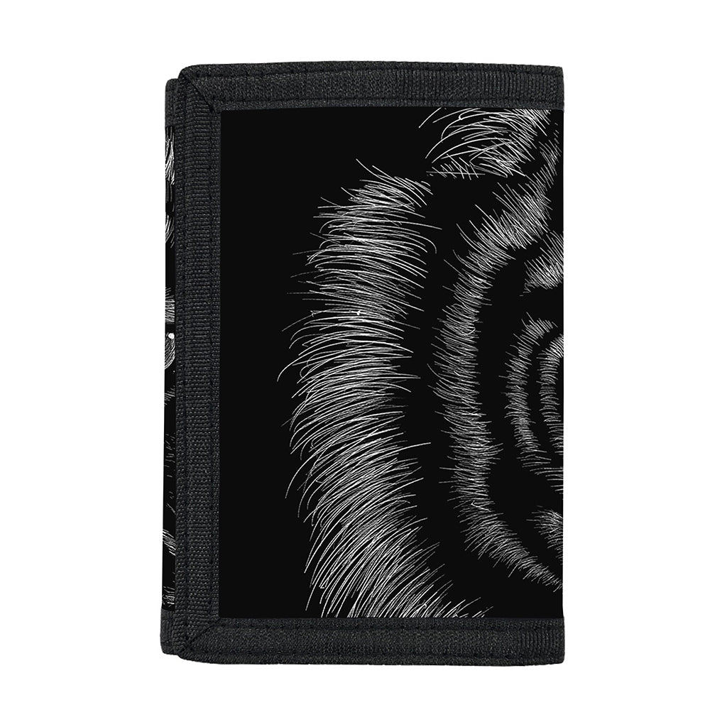Black Tiger Portrait Print Trifold Wallet