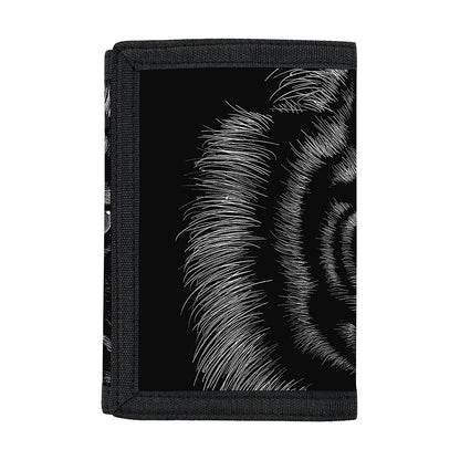 Black Tiger Portrait Print Trifold Wallet