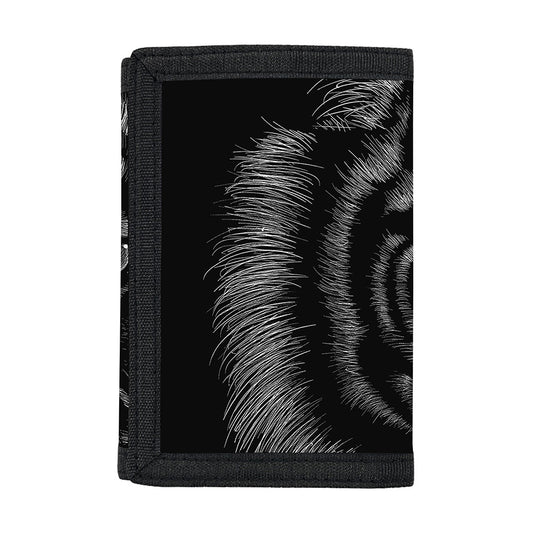 Black Tiger Portrait Print Trifold Wallet