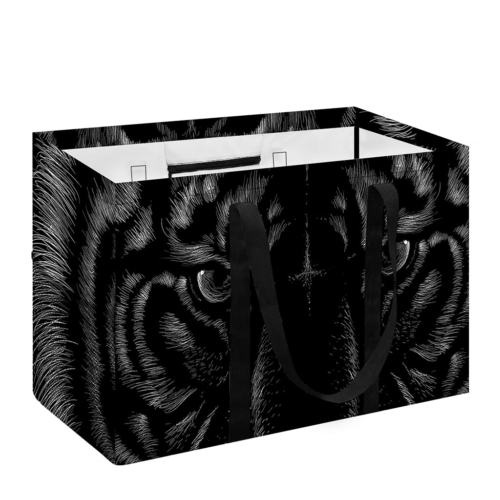 Black Tiger Portrait Print Utility Tote Bag