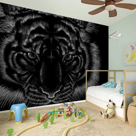 Black Tiger Portrait Print Wall Sticker