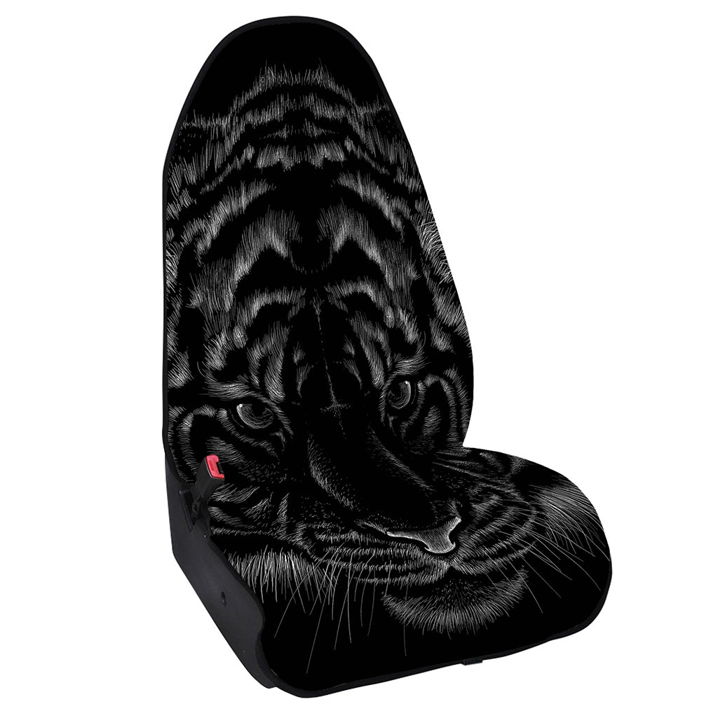 Black Tiger Portrait Print Waterproof Car Seat Cover