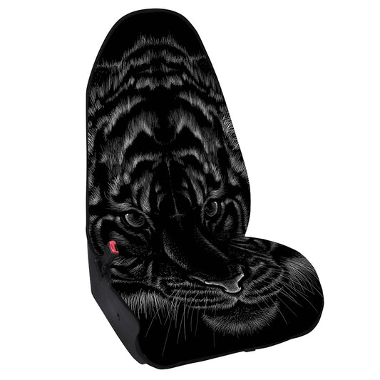 Black Tiger Portrait Print Waterproof Car Seat Cover