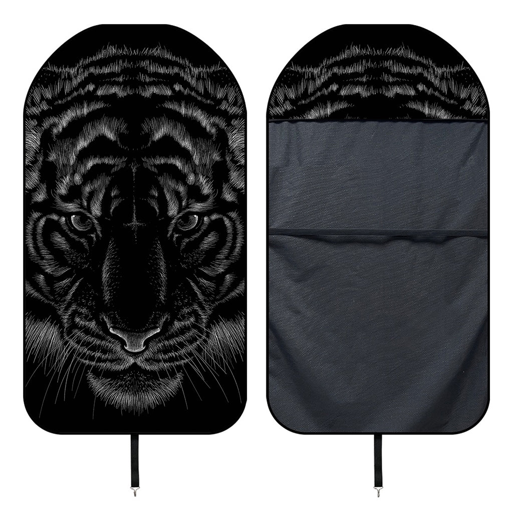 Black Tiger Portrait Print Waterproof Car Seat Cover