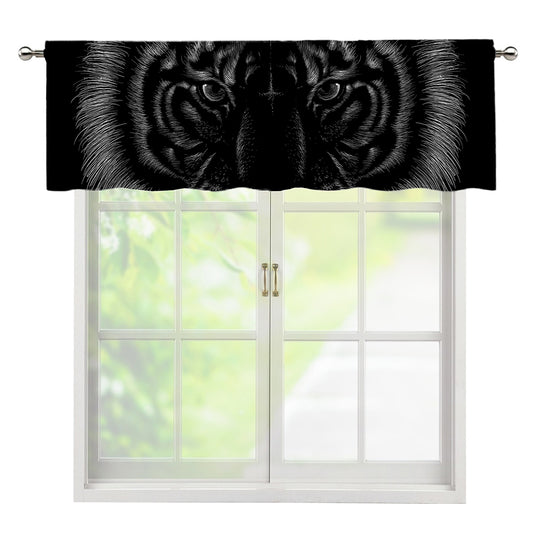 Black Tiger Portrait Print Window Valance
