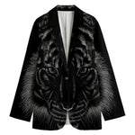 Black Tiger Portrait Print Women's Blazer