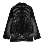 Black Tiger Portrait Print Women's Blazer