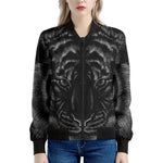 Black Tiger Portrait Print Women's Bomber Jacket