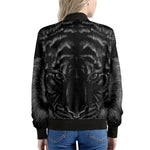 Black Tiger Portrait Print Women's Bomber Jacket