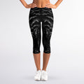 Black Tiger Portrait Print Women's Capri Leggings