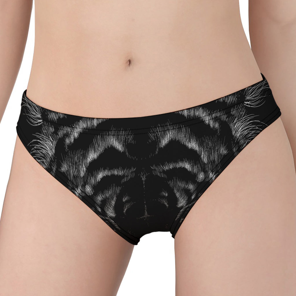 Black Tiger Portrait Print Women's Panties