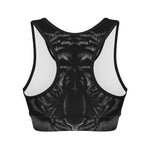 Black Tiger Portrait Print Women's Sports Bra
