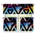 Black Triangle Galaxy Space Print 3 Piece Kitchen Curtains