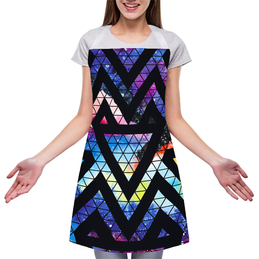Black Triangle Galaxy Space Print Adjustable Apron
