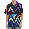 Black Triangle Galaxy Space Print Aloha Shirt