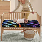 Black Triangle Galaxy Space Print Baby Crib Sheet
