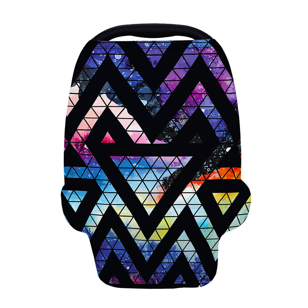 Black Triangle Galaxy Space Print Baby Seat Cover