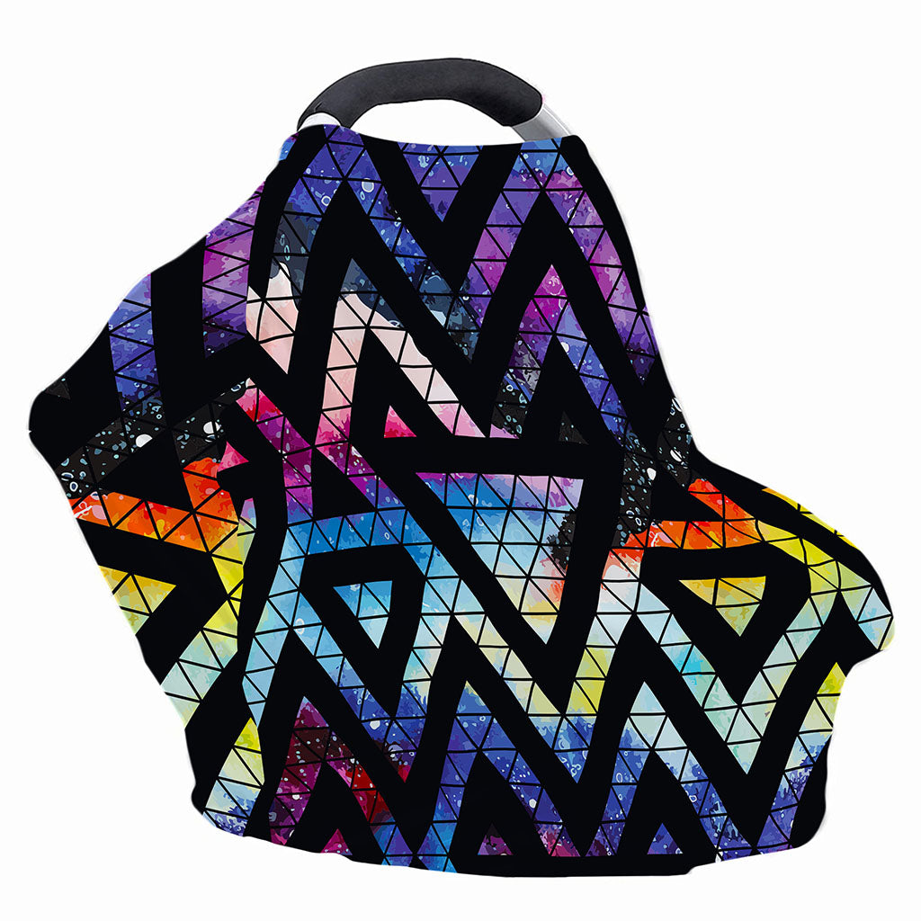 Black Triangle Galaxy Space Print Baby Seat Cover