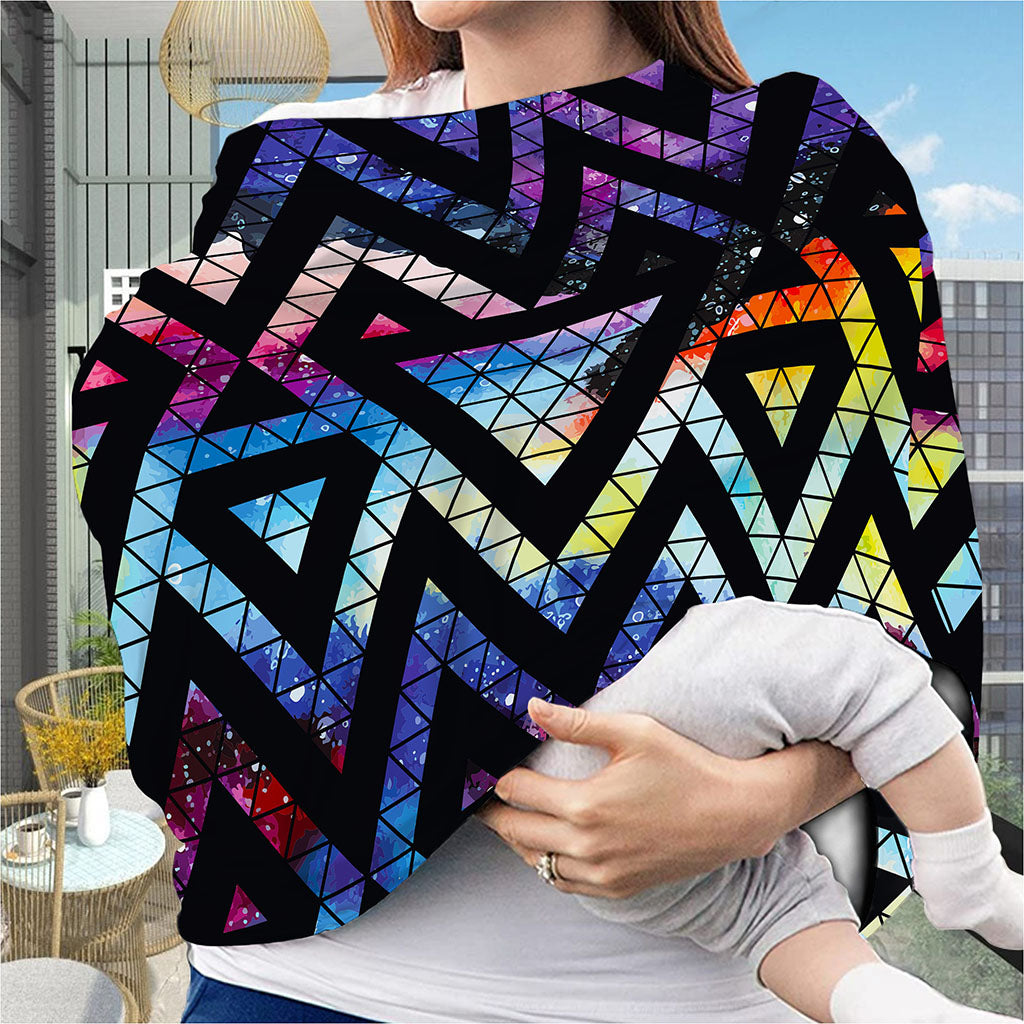 Black Triangle Galaxy Space Print Baby Seat Cover