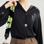 Black Triangle Galaxy Space Print Bag Strap