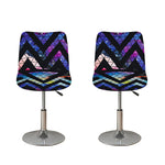 Black Triangle Galaxy Space Print Bar Stool Covers
