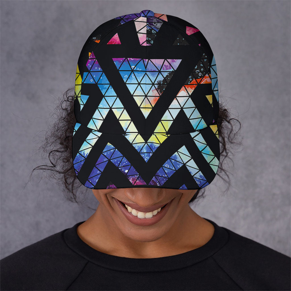 Black Triangle Galaxy Space Print Baseball Cap